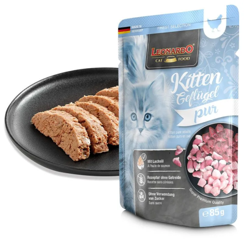 Leonardo Finest Selection (756305) Kitten Geflugel pur (Kitten Poultry) 85g 利安納度 成貓濕糧 餐包系列 德國製造 家禽配方幼貓餐包